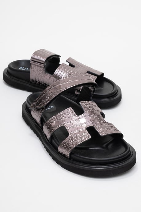 Loana Leer Slide Sandaal - Image 1