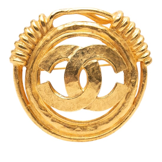 Tweedehands Vergulde Cc Lente Ronde Broche - Image 1