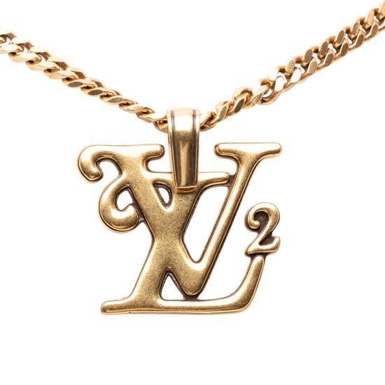 Tweedehands Nigo Gouden Geplateerde Vierkante Logo Hanger Ketting - Image 2