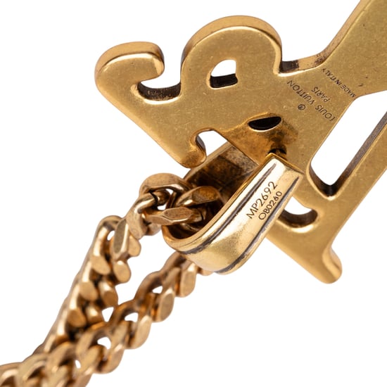 Tweedehands Nigo Gouden Geplateerde Vierkante Logo Hanger Ketting - Image 4