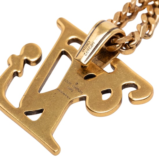 Tweedehands Nigo Gouden Geplateerde Vierkante Logo Hanger Ketting - Image 5