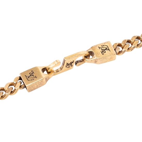 Tweedehands Nigo Gouden Geplateerde Vierkante Logo Hanger Ketting - Image 6