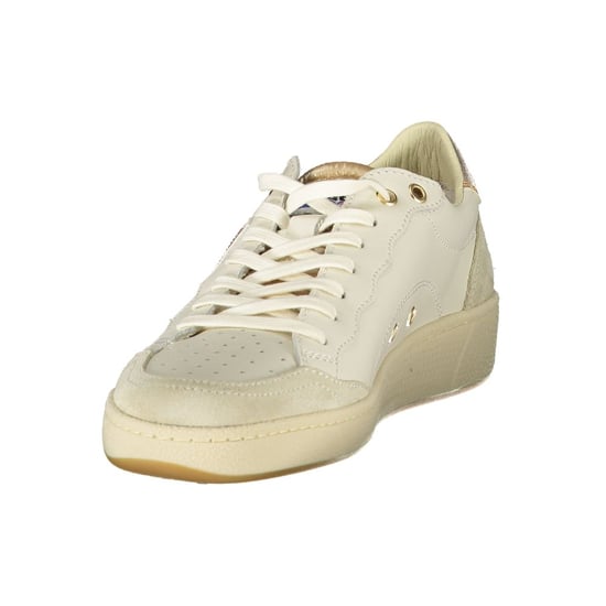 Blauer Vit Läder Dam Sneakers - Image 3