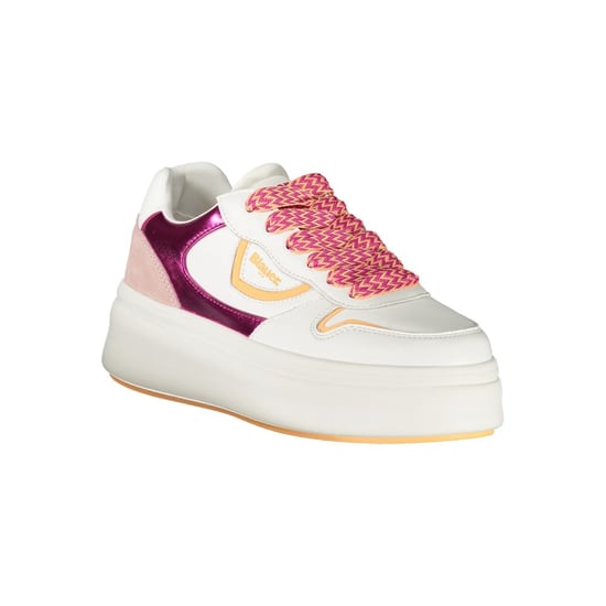 Blauer Witte Polyurethaan Dames Sneakers - Image 2