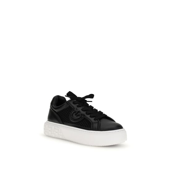 PINKO Svarta Kalvskinn Bos Taurus Plattformssneakers - Image 2