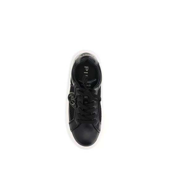 PINKO Svarta Kalvskinn Bos Taurus Plattformssneakers - Image 4
