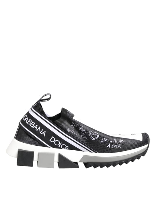 Dolce & Gabbana Black White Sorrento Low Top Sneakers Shoes - Image 2