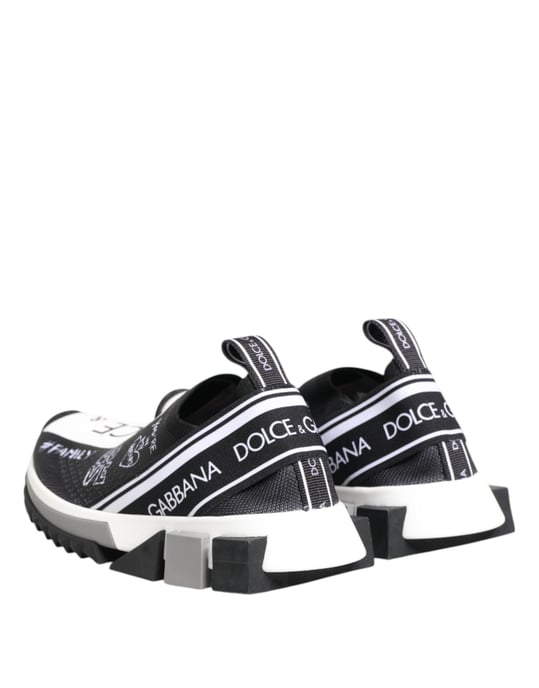 Dolce & Gabbana Black White Sorrento Low Top Sneakers Shoes - Image 6