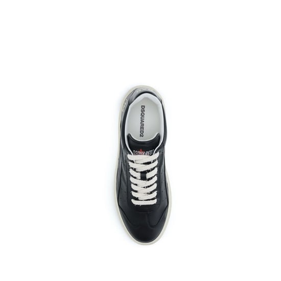 Dsquared² Zwarte Kalfsleer Bos Taurus Lage Sneakers - Image 4