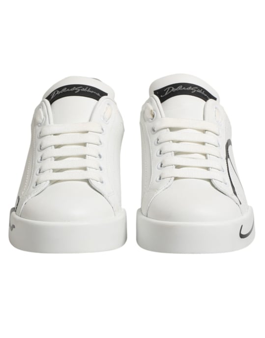 Dolce & Gabbana Witte Grijze Lage Leer Sneakerschoenen - Image 3