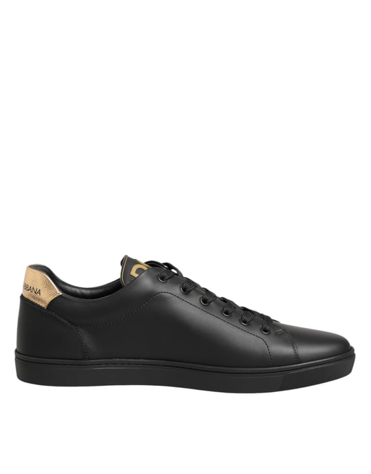 Dolce & Gabbana Zwarte Leren Hart Versierde Sneakerschoenen - Image 6
