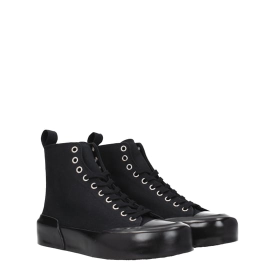 Jil Sander Svarta Tyg Hightop Sneakers - Image 2