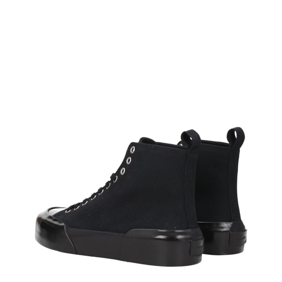 Jil Sander Svarta Tyg Hightop Sneakers - Image 4