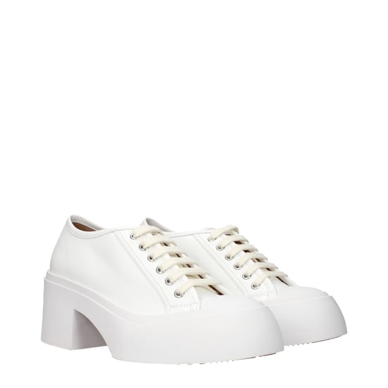 Marni Witte Leren Plateau Sneakers - Image 2
