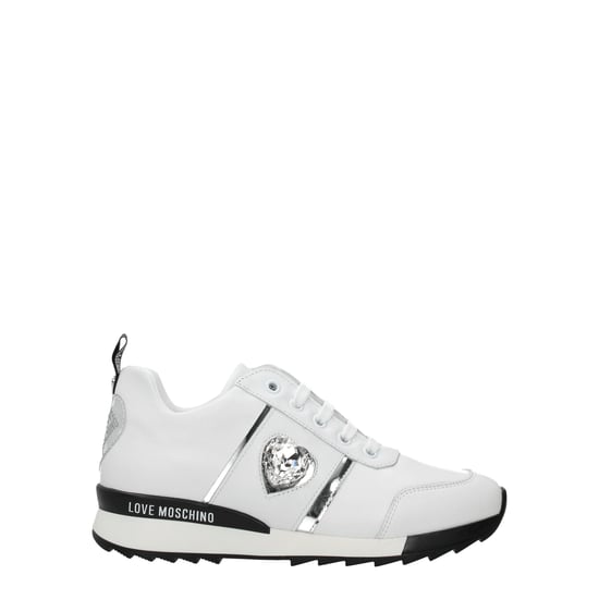 Love Moschino Witte Leren Lage Sneakers - Image 1