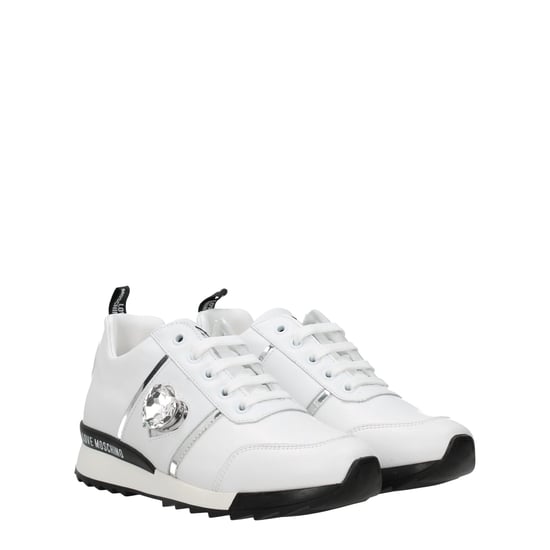 Love Moschino Witte Leren Lage Sneakers - Image 2