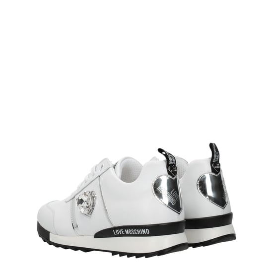 Love Moschino Witte Leren Lage Sneakers - Image 4