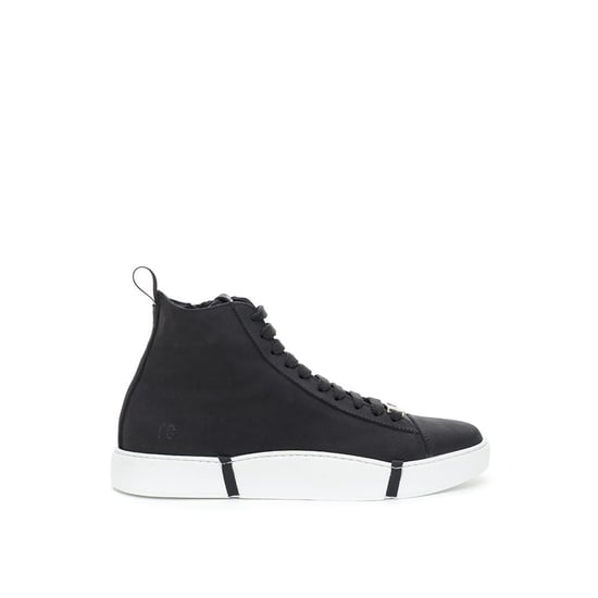 Roberto Cavalli Svart Mocka Läder Hög Top Sneakers - Image 1