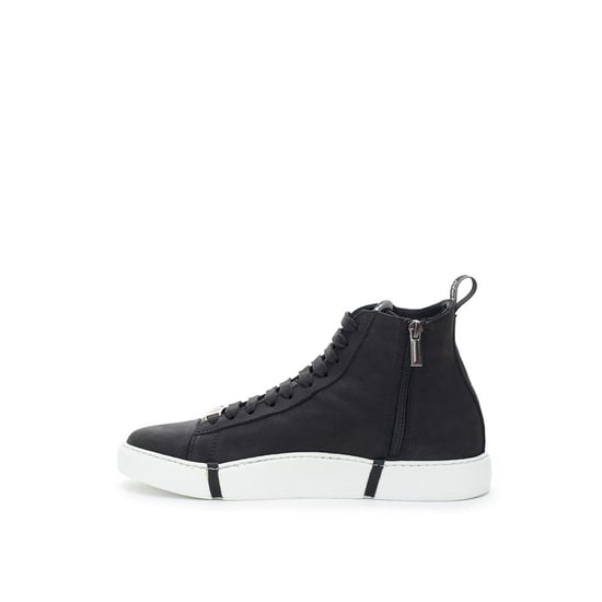 Roberto Cavalli Svart Mocka Läder Hög Top Sneakers - Image 2