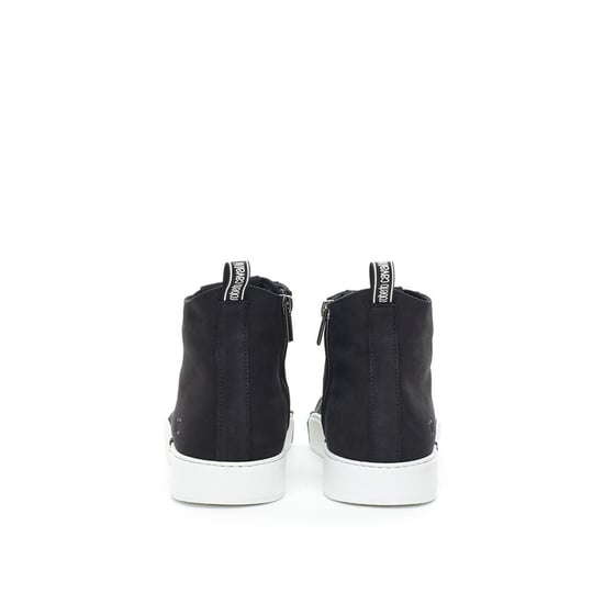 Roberto Cavalli Svart Mocka Läder Hög Top Sneakers - Image 4