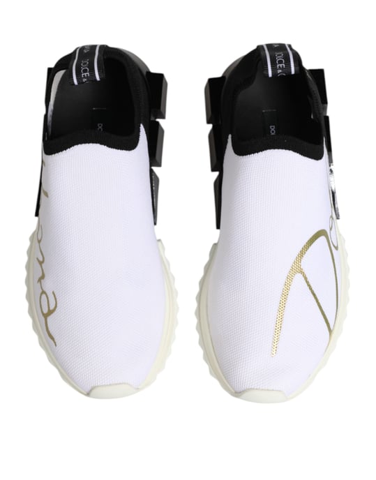 Dolce & Gabbana Vita Svart Lågklackade Sorrento Sneakers Skor - Image 4