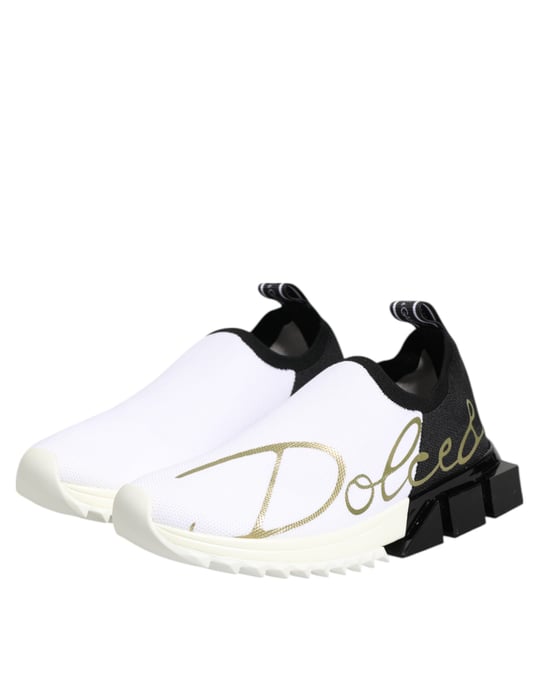 Dolce & Gabbana Vita Svart Lågklackade Sorrento Sneakers Skor - Image 5