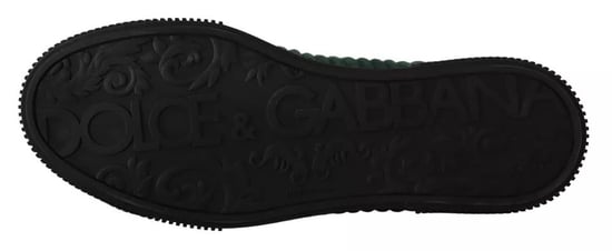 Dolce & Gabbana Groene Corduroy Hoge Sneakers Heren Casual Schoenen - Image 3