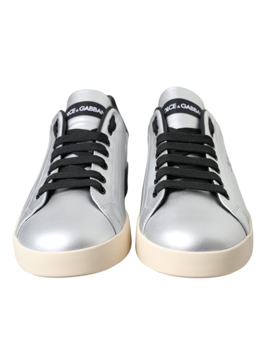 Dolce & Gabbana Zilveren Portofino Kalfsleren Sneakers Heren Schoenen - Image 2