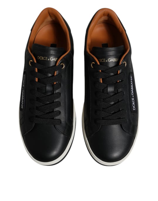 Dolce & Gabbana Zwarte Leren Low Top Sneakers voor Mannen - Image 2
