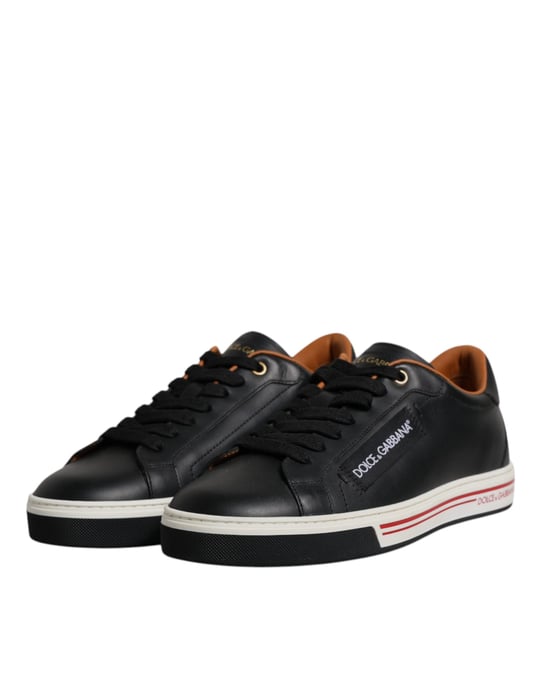 Dolce & Gabbana Zwarte Leren Low Top Sneakers voor Mannen - Image 3