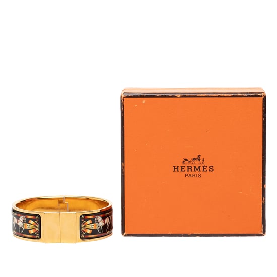 Tweedehands Brede Emaille Paard Loquet Armband Pm - Image 5