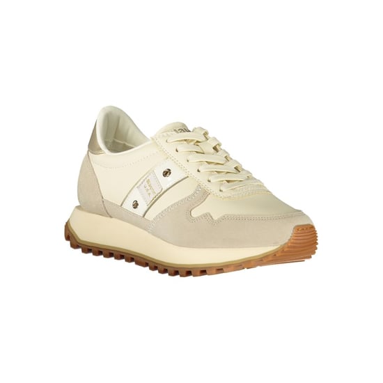 Blauer Beige Läder Dam Sneakers - Image 2