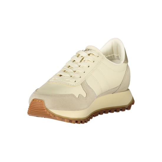 Blauer Beige Läder Dam Sneakers - Image 3