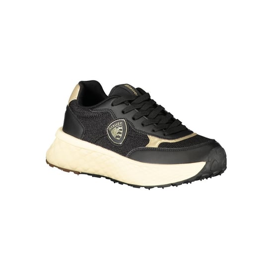 Blauer Zwarte Leren Dames Sneakers - Image 2