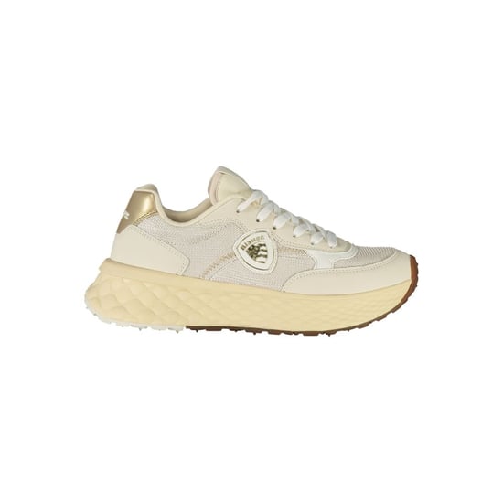 Blauer Beige Leren Dames Sneakers - Image 1
