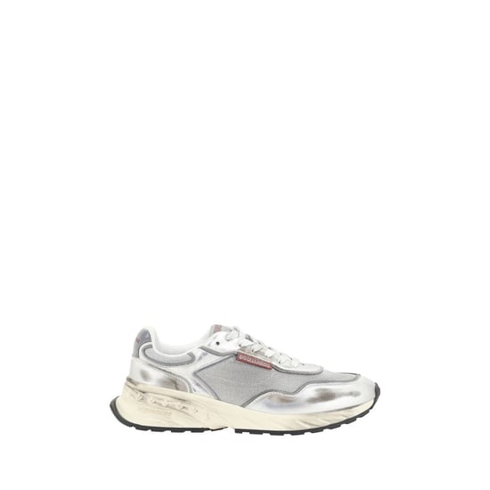 Dsquared² Witte Kalfsleren Bos Taurus Sneakers - Image 1