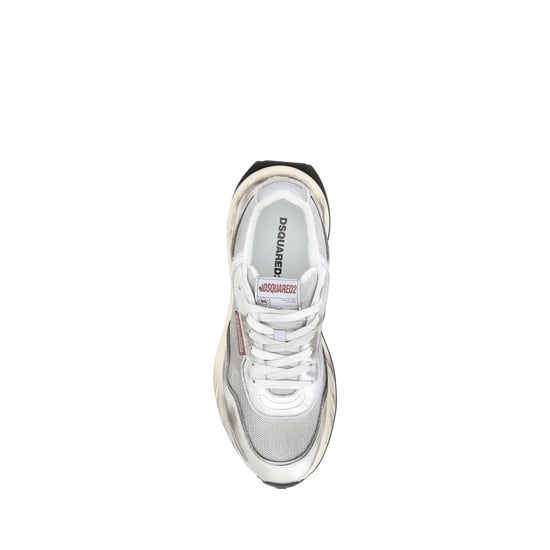 Dsquared² Witte Kalfsleren Bos Taurus Sneakers - Image 4