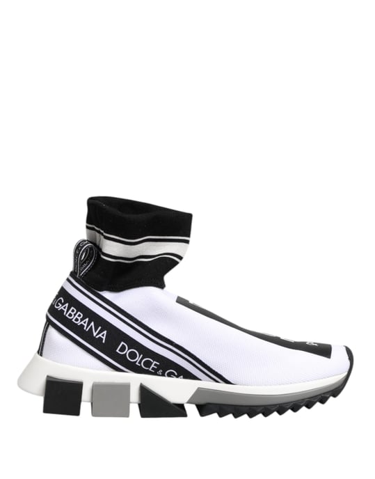 Dolce & Gabbana Witte Zwarte Sorrento Sokken Sneakers Schoenen - Image 2