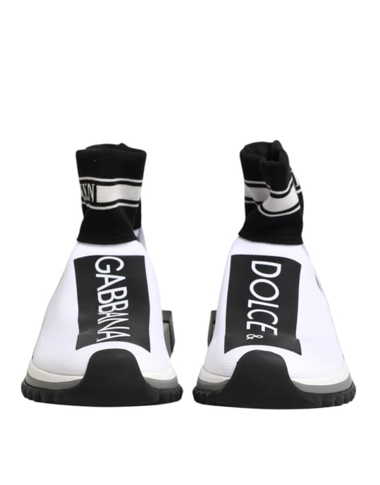 Dolce & Gabbana Witte Zwarte Sorrento Sokken Sneakers Schoenen - Image 3