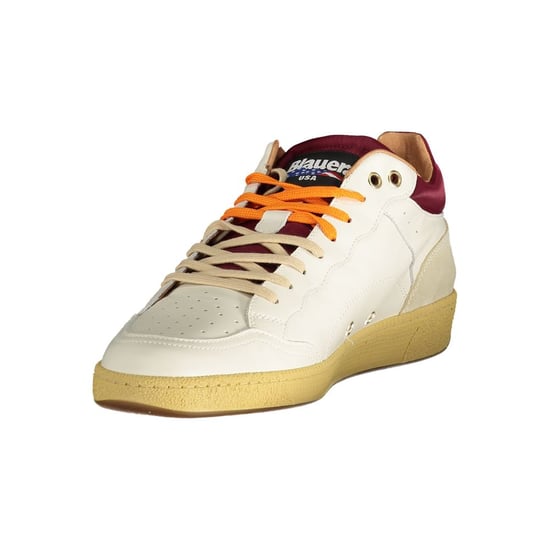 Blauer Vit Läder Herrsn sneaker - Image 3