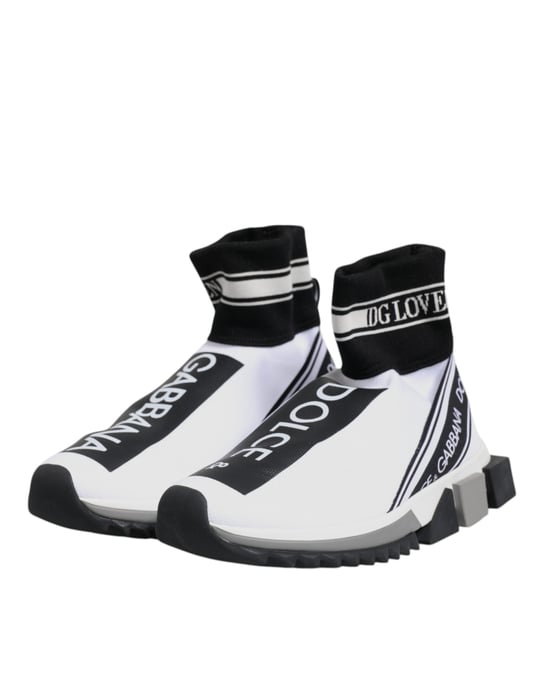 Dolce & Gabbana Vita Svarta Sorrento Strumpor Sneakers Skor - Image 4