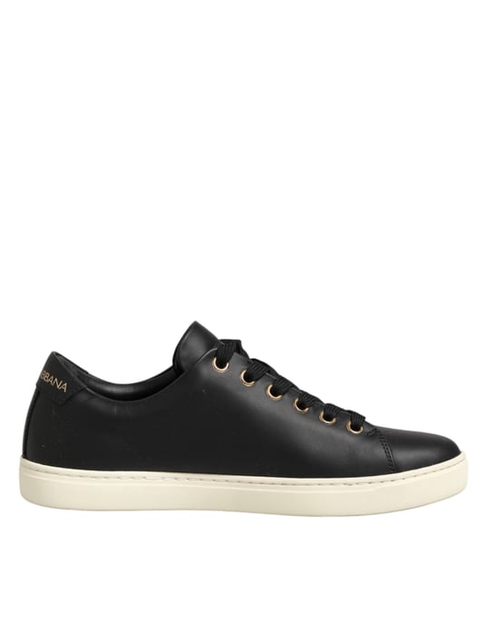 Dolce & Gabbana Zwarte Leren Heilige Hart Sneakers Schoenen - Image 2