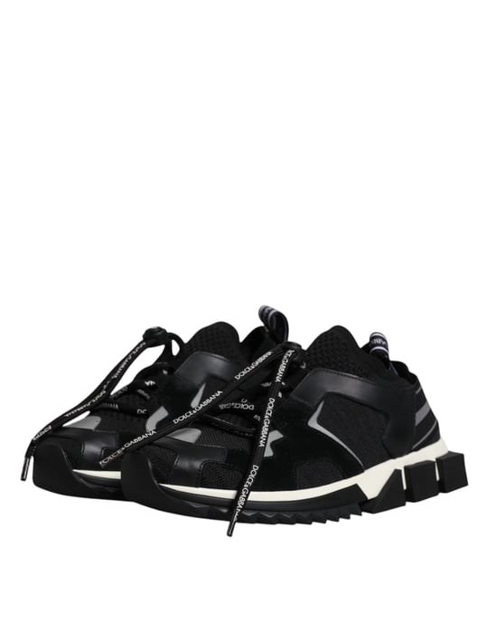 Dolce & Gabbana Zwart Witte Logo Sorrento Heren Sneakers Schoenen - Image 4