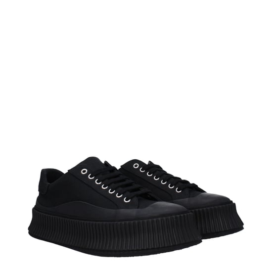 Jil Sander Svarta Textil Plattformssneakers - Image 2