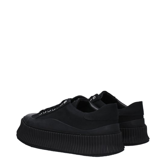 Jil Sander Svarta Textil Plattformssneakers - Image 4