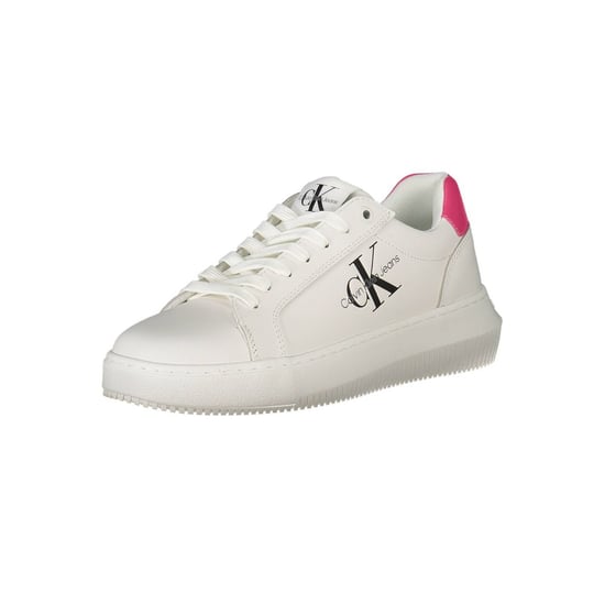 Calvin Klein Vita Lädersneakers för Dam - Image 3
