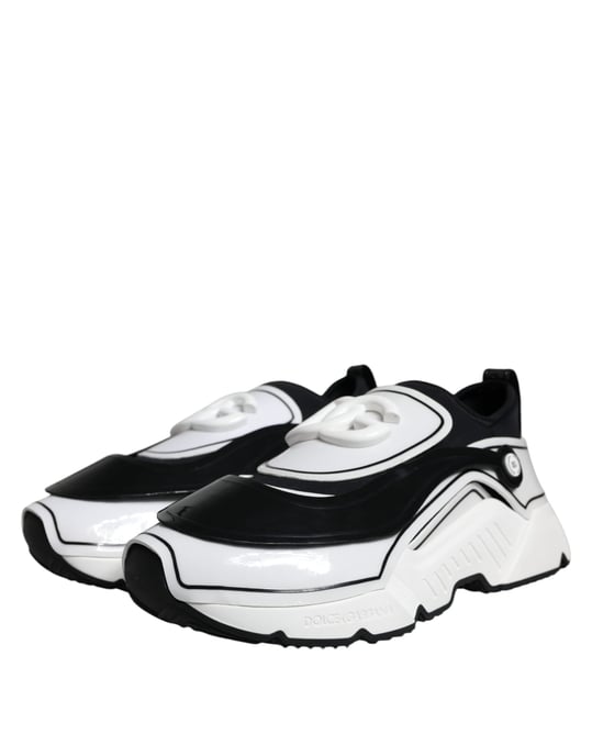 Dolce & Gabbana Witte Zwarte Logo Plaque Daymaster Sneakers Schoenen - Image 3