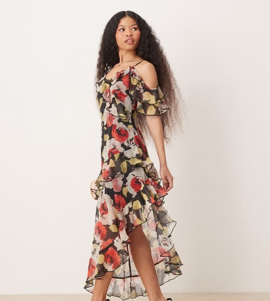 Miss Selfridge Petite ruffle maxi dress in floral print - Image 1