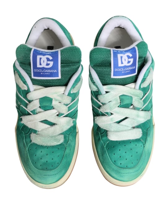 Dolce & Gabbana Groene Suède Nieuwe Roma Lage Sneakerschoenen - Image 4