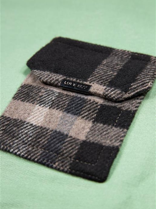 Luke 1977 Junior Kington T-Shirt in Sage Gold Check - Image 3